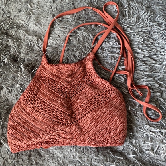 Crochet Halter Bathing Suit - Picture 2 of 4